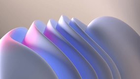 3d render of abstract art video animation with part of surreal alien flower sculpture in spherical curve wavy organic smooth and soft lines forms in aluminium metal material in blue and purple color - Powered by Shutterstock - Get 15% off with code: PIKWIZARD15