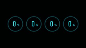 Percentage Counter, Loading Circle, Tech Style Infographics Progress Bar Animation. Matte Channel Video.
