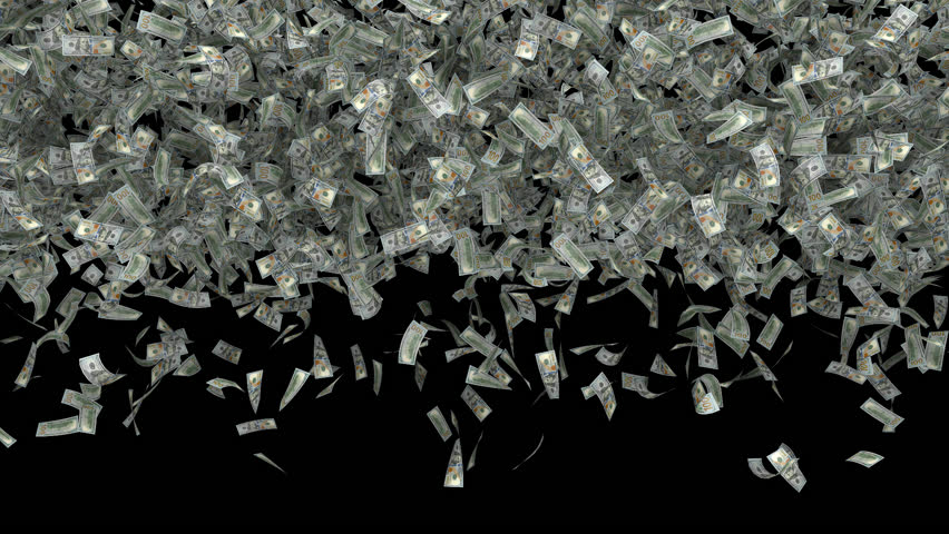 Dollar Bills transition on transparent alpha channel background. Usable for casino’s, big amounts of money, wealth, winning a jackpot, finance, etc.