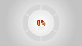 Circular Progress Bar, progress loop from zero to one hundred percent, charge animation	