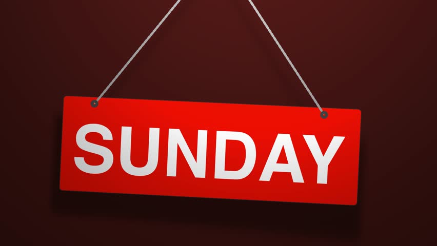 Sunday Hanging Sign 3D Animation