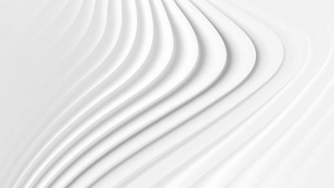 Bright white grey waves abstract motion background. Seamless looping animation Stock Video