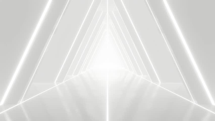 abstract white futuristic geometric tunnel architecture, loop animation. Royalty-Free Stock Footage #1107787463