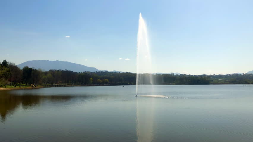 Artificial lake. Liqeni Artificial i Tiranes. Grand Park of Tirana. Tirana, Albania.