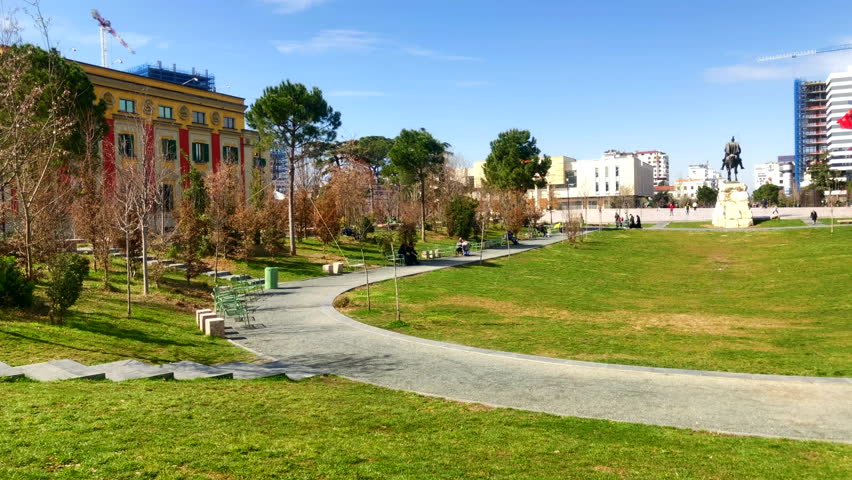 People at Europa Park. Parku Europa. Tirana, Albania.