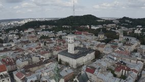 Lviv, Ukraine Aerial Drone Video before the war