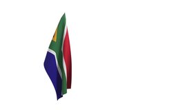 3D rendering of the flag of South Africa in the wind.