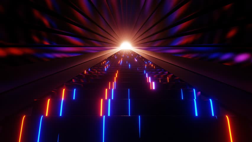 Orange and Blue Neon Glow Stairs Background VJ Loop in 4K Royalty-Free Stock Footage #1107803927