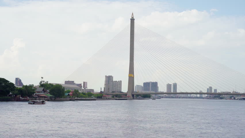 
Chao Phraya river with Rama VIII Bridge in bagkok city, thailand