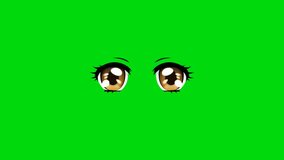 Cartoon Eyes and Face green screen, Chroma Key green screen motion graphics stock video 3D Animation. Ultra High Definition. 4k video animation
