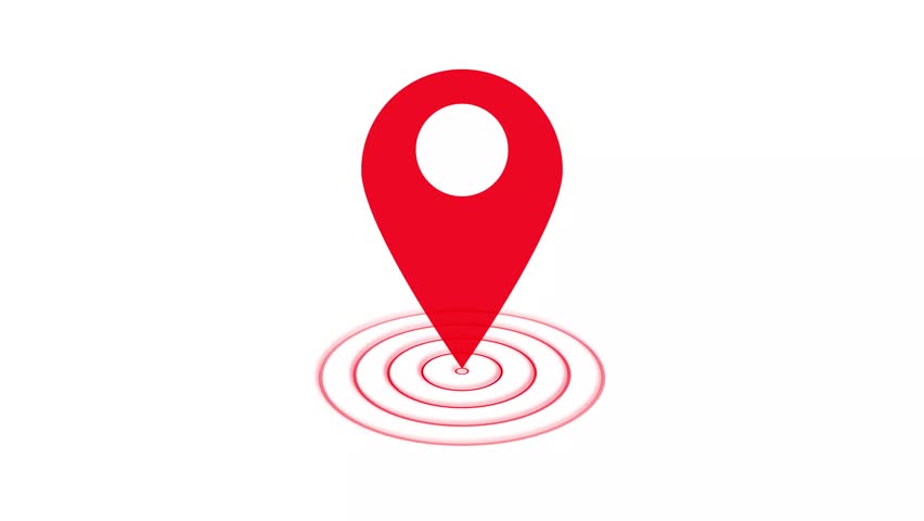 GPS location pointer animated and locator icon ,on the white background .