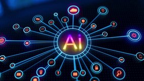 Artificial intelligence (AI) and machine learning concept. Abstract technology background in blue color. 3D Illustration - Powered by Shutterstock - Get 15% off with code: PIKWIZARD15