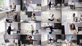 Arms Stretch Exercise Standing Near Desk In Office - Powered by Shutterstock - Get 15% off with code: PIKWIZARD15