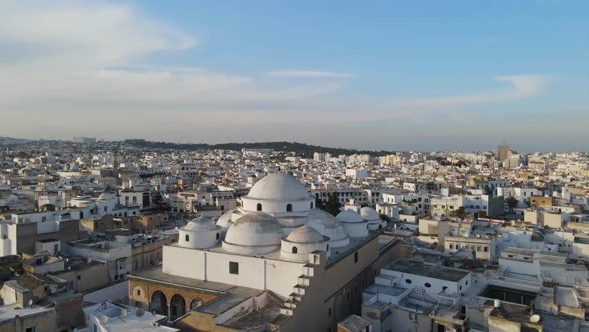 Old Mosque Top View Aerial Shot from Medina of Tunis, Tunisia | Shutterstock HD Video #1107820037