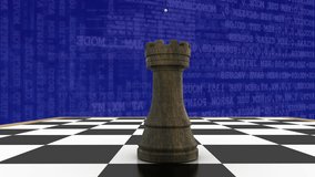 Animation of rook on chess board with changing numbers and letters over european union flag. Digital composite, multiple exposure, strategy, sport, freedom, patriotism and competition concept. - Powered by Shutterstock - Get 15% off with code: PIKWIZARD15