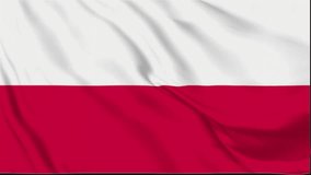 Poland Waving Flag, Poland Flag, Poland Flag Waving Animation, Poland Flag 4K Footage