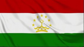 Tajikistan Waving Flag, Tajikistan Flag, Tajikistan Flag Waving Animation, Tajikistan Flag 4K Footage