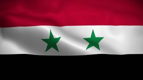 Syria flag waving animation, perfect looping, 4K video background, official colors
