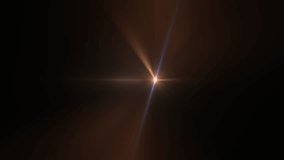 Abstract orange blue optical lens flares shine light flickering motion animation on black background for screen project overlay. 4K seamless loop dynamic kinetic bright star light rays ef - Powered by Shutterstock - Get 15% off with code: PIKWIZARD15