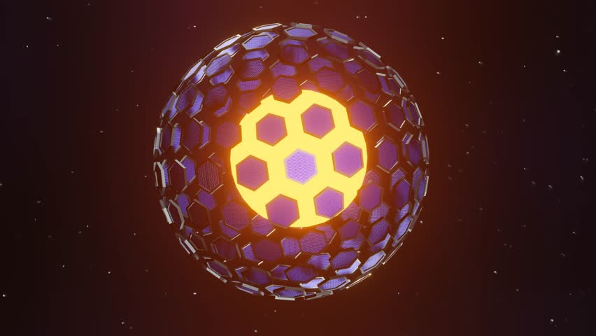 Rotating Dyson sphere is harvesting solar energy from the sun in the universe 3d rendering Royalty-Free Stock Footage #1107837727