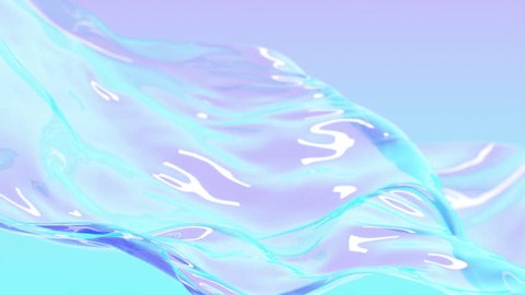 Beautiful Waving Gradient Background Seamless Slow Motion. Looped Wave Blue Violet Clear Water Surface 3d Animation. Abstract Futuristic Liquid Glass Cloth Moving 4k Ultra HD 3840x2160. Stockvideo