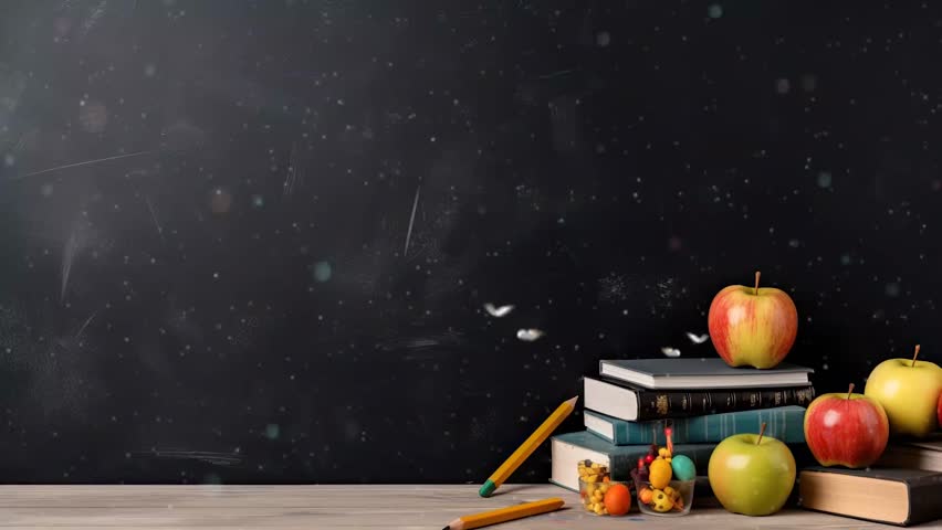 back to school classroom with blackboard Concept background with anime or cartoon style. seamless looping time-lapse virtual video animation background. Royalty-Free Stock Footage #1107843579