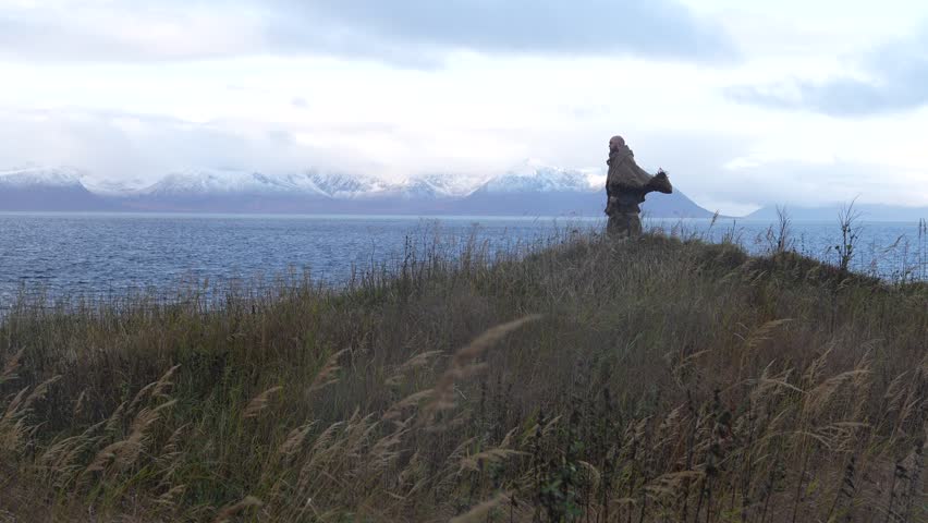 Viking reencator in arctic northern norway