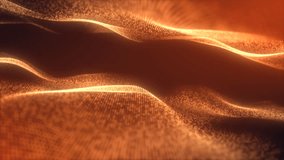 Magical abstract futuristic glowing waves from particles with blur fragments in cosmic gold color. Looped animation in 4K. - Powered by Shutterstock - Get 15% off with code: PIKWIZARD15