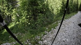 Hyper-lapse Time Lapse of Hiking downhill from mount Krn Julian Alps Slovenia using a chesty perspective 