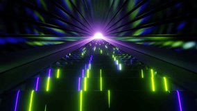 Purple and Lime Neon Glow Stairs Background VJ Loop in 4K