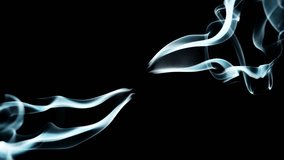 A beautiful smoke texture, isolated on a black background, flows in different, opposite directions. The smoke of incense. Meditation, Buddhism. Slow motion 4k video. - Powered by Shutterstock - Get 15% off with code: PIKWIZARD15