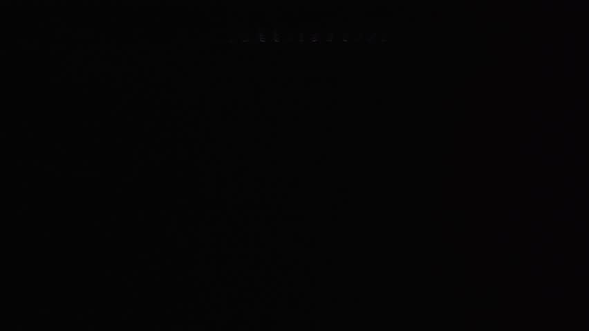 Professional lighting devices, lighting equipment on the round stage. Checking the lighting lights during the tests before the concert.