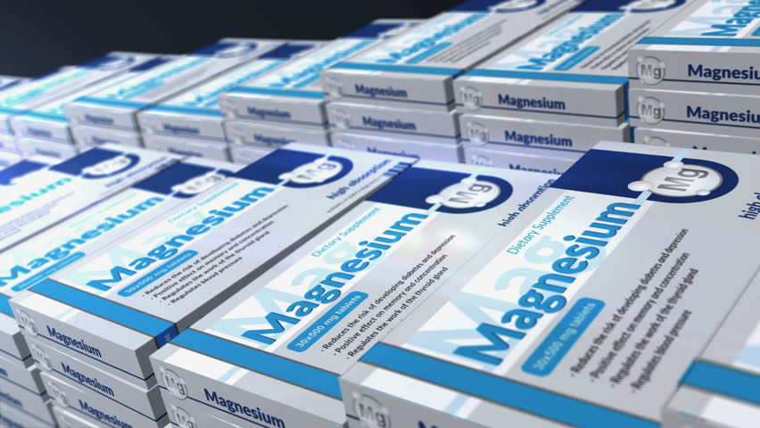 Magnesium tablets box production line. Support memory and concentration pills pack factory. Abstract concept 3d rendering loopable seamless animation. Royalty-Free Stock Footage #1107872745