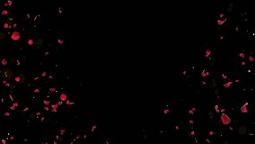 abstract Falling red rose petals seasonal confetti, blossom flying. Red rose petals fall floral background gorgeous rose petal greeting card Design. greeting cards March 8 and St. 3D Illustration - Powered by Shutterstock - Get 15% off with code: PIKWIZARD15