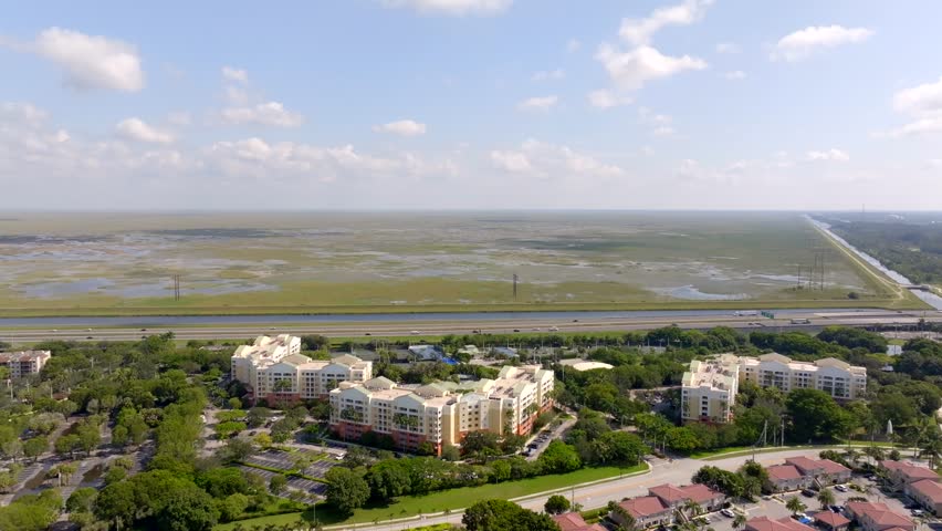 Aerial video Florida Everglades August 2023 near Weston FL