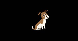 cute and little dog animation 4k video animated.alpha  chanel