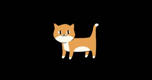 Cat animation.Seamless loop 4k video, 3D Animation, Ultra High Definition, 4k video.alpha chanel