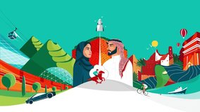 Another beautiful animation video branding design for, 93rd Saudi National Day, Kingdom of Saudi Arabia