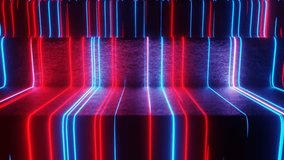 Red and Blue Neon Glow Rungs Background VJ Loop in 4K