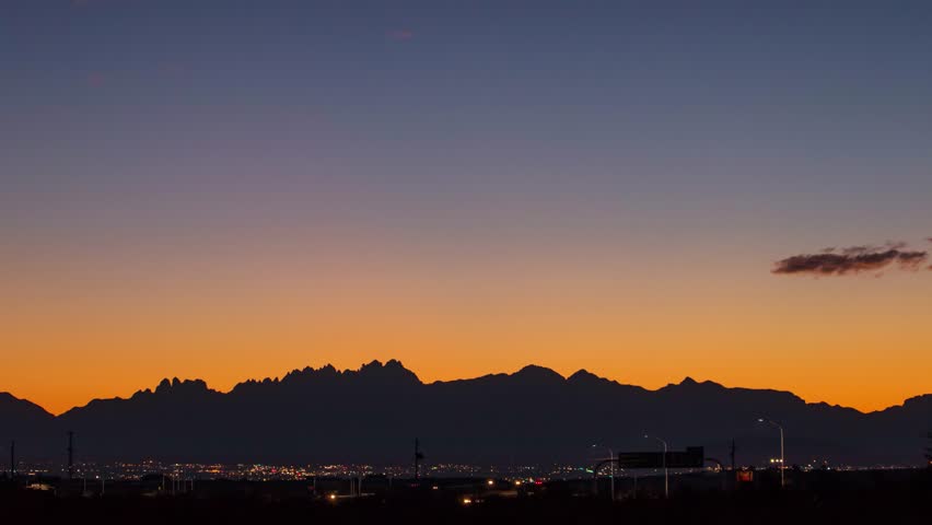 Time-lapse of Organ Mountains in Las Cruces New Mexico