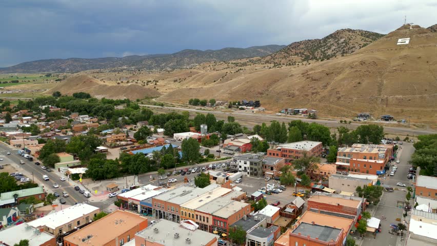 Aerial panorama Salida Colorado USA