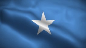 Somalia flag waving animation, perfect looping, 4K video background, official colors