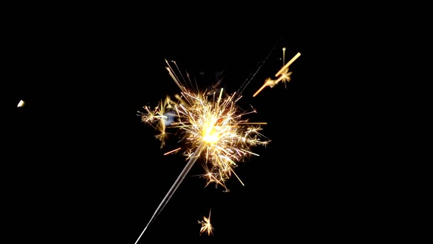 Close up of New year party sparkler on black background beautiful firework celebrations Independence Royalty-Free Stock Footage #1107934465