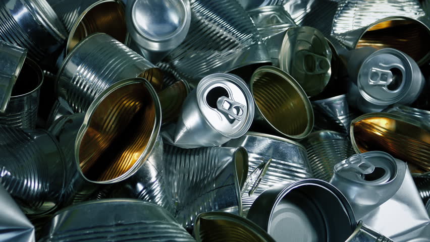 Aluminum And Tin Cans Pile Recycling Concept Royalty-Free Stock Footage #1107937303