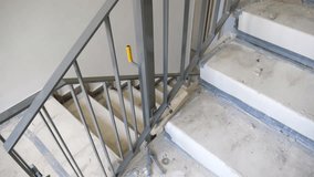 Construction site - installing a bannister rail