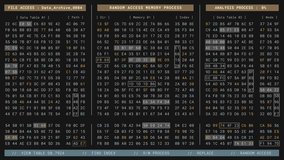 Computer memory code encryption technology for high security. Big Data Analysis process in low level programming to reverse engineering software, digital binary hexadecimal number display 3D rendering - Powered by Shutterstock - Get 15% off with code: PIKWIZARD15