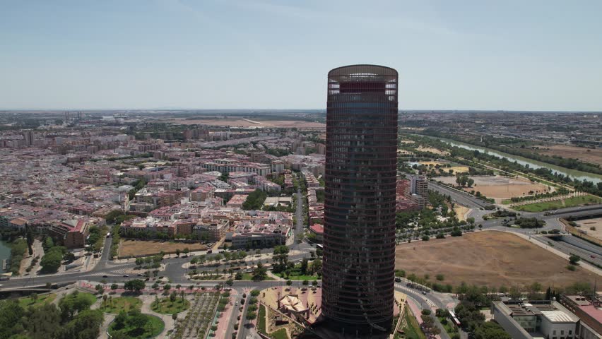 Aerial View City of Seville in Spain 