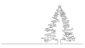 animated continuous single line drawing of christmas tree, line art animation - Powered by Shutterstock - Get 15% off with code: PIKWIZARD15