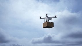 Flying On A Sky Delivery Drone With Holding A Cardboard Parcel
 - Powered by Shutterstock - Get 15% off with code: PIKWIZARD15