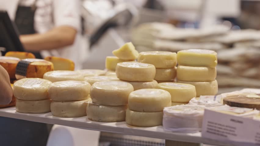 Sale of cheese at the fair